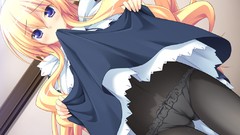 Blush long hair purple eyes panties