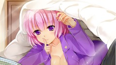 Blush pink hair anime girls short hair purple eyes to-love-ru 