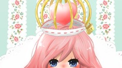 Blush pink hair blue eyes vocaloid megurine luka