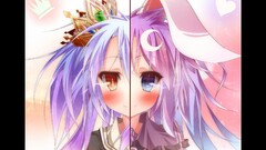 blushing anime girls Anime purple hair looking at viewer face