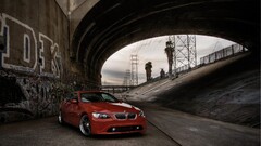 BMW Car red cars vehicle BMW E92 urban graffiti BMW 3 Series