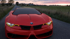 BMW concept art concept cars red cars vehicle render Car