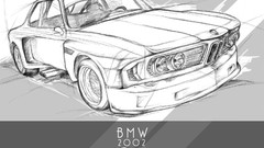 BMW vintage GT 3d drawings BMW 2002