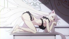 Board Tables white hair long hair lingerie classroom hanekawa 