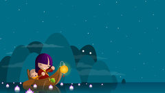 Boat girl widescreen Art