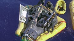 Boats astronauts floating