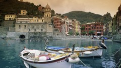 Boats Italy santa Harbor vehicles churches liguria cinque terre 