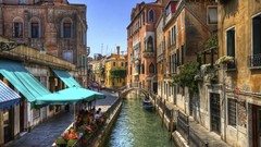 Boats Italy venice houses buildings urban rivers