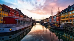 Boats lakes urban cityscapes