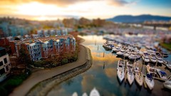 Boats rivers cityscapes tilt-shift