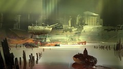 Boats science fiction cityscapes artwork digital art futuristic