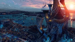 Boats the elder scrolls rivers cityscapes towns The Elder 