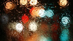 Bokeh condensation rain on