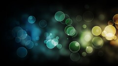 bokeh shapes artwork colorful blue Green yellow digital art