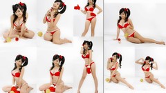 Boobs asian girls red lingerie Elly Tran Ha
