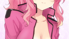 Boobs cleavage pink hair