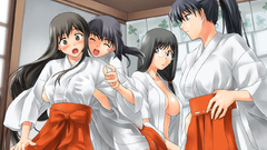 Boobs ecchi miko shrine