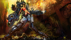 Boobs woman panties Robots