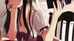 Books Anime dress blush anime girls tony taka