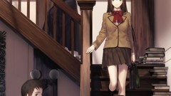 Books anime girls school uniforms seifuku black dress type-moon 