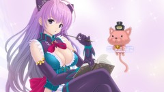 Books Anime gloves Ribbons runes anime girls purple hair 