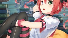 Books Anime hats skirts anime girls short hair heterochromia 