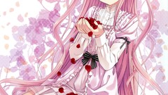 Books Anime long hair flower petals lolita fashion muririn
