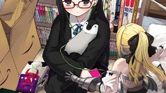 Books Anime Penguins glasses Computers Manga Messy saber 