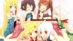 Books Anime white hair red eyes blondes blush anime girls blue 