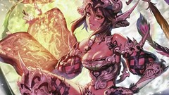 Books armor smiling anime girls short hair artwork Midori Foo