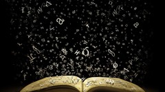 Books black background alphabet