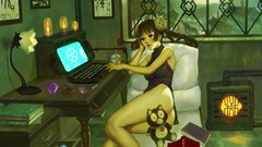 Books dolls Anime crystals Computers beds red eyes anime girls 