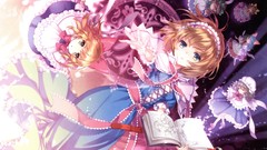 Books dolls dress blondes blue hair anime girls brunettes 