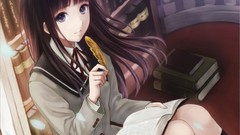 Books feathers socks Library Ribbons schoolgirls skirts long 