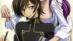 Books glasses anime girls code geass bra purple hair purple 