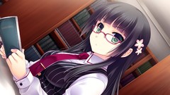 Books glasses anime girls reading saeki hokuto meganekko visual 