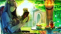 Books glasses anime girls reading touhou patchouli knowledge 