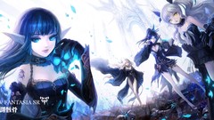 Books glasses white hair red eyes skulls blue hair anime girls 