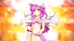 Books hats pink hair long hair pink eyes anime girls reading 