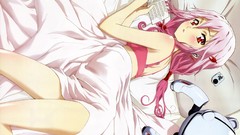 Books headphones Robots blanket beds white hair red eyes 