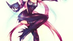 Books magician staff anime girls cleavage mage artwork