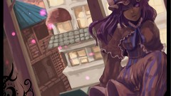 Books pink eyes anime girls touhou patchouli knowledge