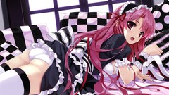 Books red eyes anime girls misaki kurehito redheads panties 