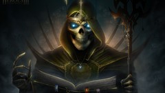 Books staff skulls artwork video games Heroes of Might and 