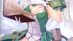 Books wings Anime angels cleavage thigh highs