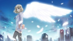 Books wings Anime short hair game cg tokyo babel visual novels