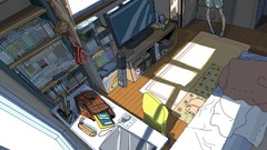 Bookshelf anime girls original