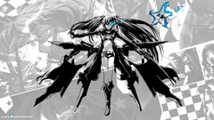 Boots blue eyes black rock shooter black hair polychromatic