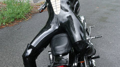 Boots latex harley leather