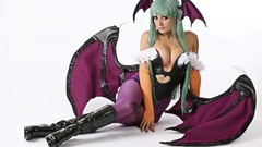 Boots morrigan cosplay Simple Background Darkstalkers Morrigan 